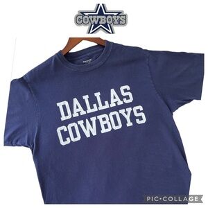 Reebok NFL Dallas Cowboys Football crewneck navy blue tshirt size M